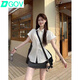 DGOV韓版復古棉質(zhì)白色短袖襯衫女夏季2026新款綁帶收腰襯衣小眾上 白色 【綁帶款】 S