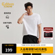 卡賓（CABBEEN）【205G索羅娜涼感平紋】T恤男精梳棉重工繡花設計26春透氣短袖T恤 米白色12 M /170/48