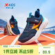 特步（XTEP）童鞋兒童跑鞋網(wǎng)布魔術(shù)貼運動(dòng)鞋 深邃藍/海灣藍/熒光亮橘    35   