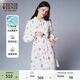 Teenie Weenie小熊連衣裙女春夏學(xué)院風(fēng)休閑天絲混紡滿(mǎn)印襯衫式連衣裙女 撞色 M (165)