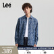 Lee舒適版翻領(lǐng)小Logo徽標提花深藍男長(cháng)袖牛仔襯衫潮LMT010829209 深藍色 L