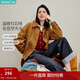 茵曼（INMAN）2026春季女裝新款復古燈芯絨巴恩風(fēng)花苞外套上衣 棕色 S