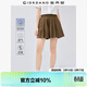 佐丹奴亞麻裙褲女夏季新款棉麻褲子壓褶半松緊腰休閑短褲13405220