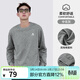 駱駝圓領(lǐng)長(cháng)袖套頭衛衣男秋季時(shí)尚寬松薄款休閑運動(dòng)上衣女 J13CAY6063，中花灰，男 XL (175)