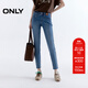ONLY2025夏季新款個(gè)性腳口毛邊高腰緊身九分褲牛仔褲女|125349025 J34 390洗水牛仔藍 2XL XXL標準褲長(cháng)