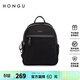 紅谷（HONGU）雙肩包女包新款時(shí)尚簡(jiǎn)約女士背包大容量雙肩包休閑生日禮物 漆黑