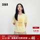森馬（Semir）森柔|短袖T恤女夏季圖案寬松落肩個(gè)性小眾chic溫柔系101325100021