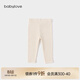 babylove嬰兒打底褲春秋季莫代爾棉彈力花邊褲女寶寶洋氣百搭褲子 燕麥米 90