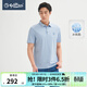 金利來(lái)【冰氧酷/涼感】春夏季節短袖polo衫男士商務(wù)時(shí)尚豎條紋翻領(lǐng)T恤 15淺藍 XL 180/96A 推薦150-165斤