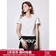 初語(yǔ)桑蠶絲真絲T恤女2025年新款馬蹄領(lǐng)短款短袖簡(jiǎn)約百搭套頭上衣 白色-馬蹄領(lǐng) M