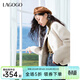 LAGOGO【綿羊毛】含蠶絲毛呢大衣女拉谷谷2024冬季新款圓領(lǐng)短外套 米色(T2) M