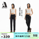 ABLE JEANS【煙管褲】小個(gè)子新款女士通勤彈力直筒九分牛仔褲 炭黑 30 （70kg以上）
