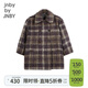 jnby by JNBY江南布衣童裝冬羊毛呢大衣外套保暖中長(cháng)款格紋女童兒童1N0810170 315雜綠咖 130 cm