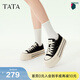 他她（TATA）經(jīng)典厚底帆布鞋女鞋子休閑板鞋小白鞋春新款WP801AM5 黑色 37