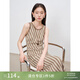 自巧小個(gè)子條紋收腰背心連衣裙女2024秋季新款無(wú)袖圓領(lǐng)A字中長(cháng)裙 米咖條紋 S (3碼)