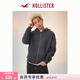HOLLISTER【美式復古】25秋冬抓絨連帽衛衣外套男裝322-5449 黑色 S (175/92A)