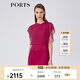 PORTS寶姿春夏新品女裝短袖中長(cháng)連衣裙LM8D249KWB008 爵士粉 M (6)