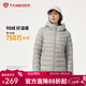 坦博爾2025秋季新款輕薄羽絨服女連帽舒適短款修身輕便冬季外套310218D 珍珠月灰 L