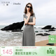 三彩2025夏季新款休閑T恤裙連衣裙短袖長(cháng)裙胸墊一體女