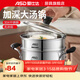 愛(ài)仕達（ASD） 不銹鋼湯鍋奶鍋燉鍋煲湯煮面熬粥一鍋多用 燃氣電磁爐通用 加厚復底湯鍋+蒸格 22cm
