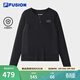 FILA FUSION斐樂(lè )潮牌官方正品女子長(cháng)袖上衣冬新款簡(jiǎn)約修身長(cháng)T 正黑色-BK M 165/84A/M