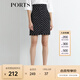 PORTS寶姿  新品商場(chǎng)同款女裝條紋高腰半身裙通勤顯瘦SN8S007HFD014 黑色 S (4)