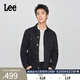 Lee舒適版翻領(lǐng)小Logo織標黑色男牛仔夾克外套休閑潮LMT010800201 黑色 L