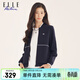 ELLE ACTIVE時(shí)尚棒球領(lǐng)運動(dòng)休閑外套女裝春季百搭通勤精致防風(fēng)保暖夾克女 藏青色 L