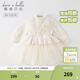 戴維貝拉（DAVE＆BELLA）童裝小香風(fēng)連衣裙女童寶寶衣服兒童公主裙網(wǎng)紗裙秋冬新款小童服裝 米白 90 cm（建議身高80-90cm）