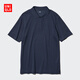 優(yōu)衣庫男女裝涼感衣AIRism POLO衫短袖商務(wù)通勤T恤479724 475367 479724/69藏青色 L