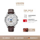 宇聯(lián)（UNION GLASHUTTE SA）格拉蘇蒂德國貝利士八針月相男士機械計時(shí)碼表D014.425.16.017.00