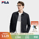 FILA 斐樂(lè )官方男士針織長(cháng)袖外套2026夏新款翻領(lǐng)夾克舒適休閑上衣 傳奇藍-NV XL 180/100A/XL
