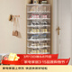 安爾雅鞋柜免安裝 鞋盒收納門(mén)口可折疊防塵鞋架籃球鞋一體柜 透明白9只