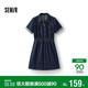 森馬（Semir）森柔|牛仔連衣裙女夏季收腰翻領(lǐng)工裝風(fēng)顯瘦chic短裙103325114009