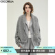 COCOBELLA格雷系花紗毛衣外套女灰色上衣休閑長(cháng)絨針織衫MZ3218 巴黎灰 S
