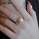 PAKOREA輕奢品牌珍珠戒指女貝珠開(kāi)口指環(huán)七夕情人節送老婆女友生日禮物 白色