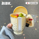 BIBK外帶水果杯自帶叉子水果外帶杯食品級上班族車(chē)載便攜式沙拉杯 水果杯-黃色