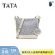 他她（TATA）女包2026夏季新款包包商場(chǎng)同款時(shí)尚百搭水桶包X3567BX6 蘭白/米 F