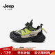 Jeep吉普童鞋男女童秋季新款戶(hù)外登山鞋兒童加絨保暖便捷徒步防滑球鞋 軍綠黃（秋季款） 36 鞋內長(cháng)約22.9cm