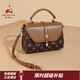 稻草人包包女包2026新款時(shí)尚印花手提包通勤斜挎包38婦女節禮物送老婆 深棕色-大版