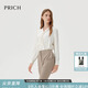 PRICH時(shí)尚簡(jiǎn)約優(yōu)雅飄帶V領(lǐng)長(cháng)袖襯衫2025冬季新款氣質(zhì)光澤感襯衣女 39象牙白色8931M S 160