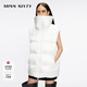 MISS SIXTY【90鵝絨】冬款亮面羽絨服背心女立領(lǐng)寬松馬甲時(shí)尚百搭 珍珠白 XS
