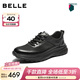 百麗（Belle）男鞋商務(wù)運動(dòng)鞋新款低幫高幫真皮商務(wù)休閑健步鞋A1354AM4預售 黑色A2424（透網(wǎng)） 40