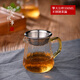 陶瓷故事 錘紋玻璃公道杯茶漏套裝加厚耐熱分茶器茶海帶茶濾公杯功夫茶具 擎天公杯350ml +圓口茶漏