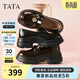 他她（TATA）偵探家厚底小皮鞋女黑色樂(lè )福鞋英倫風(fēng) 黑色 37