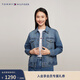 Tommy Hilfiger秋冬女裝純棉經(jīng)典美式潮流復古休閑雙貼袋鉚釘扣牛仔外套 牛仔藍8KB M （推薦：115-125斤）
