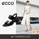 愛(ài)步（ECCO）女士涼鞋 夏季一字帶粗跟涼鞋時(shí)尚舒適 雕塑222763 黑色22276301001 （牛皮革） 37 (235mm)