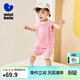 迷你巴拉巴拉短袖套裝男女童寶寶親膚透氣網(wǎng)眼背心短褲兩件套 夢(mèng)幻粉60330 90