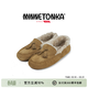迷你唐卡（Minnetonka）秋冬加絨羊毛雪地短靴一腳蹬防滑保暖豆豆鞋 243006-BRN(棕色) 加絨 36
