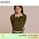SNIDEL秋冬翻領(lǐng)簡(jiǎn)約條紋polo針織衫上衣兩件套SWNT245096 深棕色 均碼 F （F）